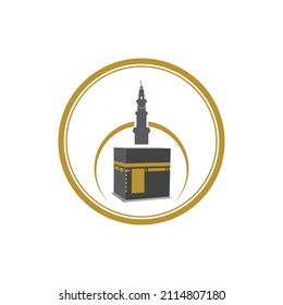 hajj and umrah logo illustration design