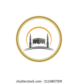 hajj and umrah logo illustration design