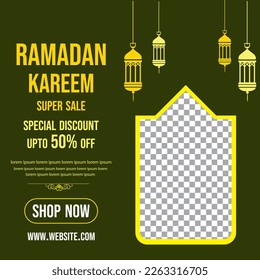 Hajj and Umrah Luxury package flyer, Ramadan Kareem flyer template islamic brochure post Arabic calligraphy, Greeting card celebration of Muslim community festival, Translation: The month of fasting