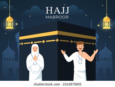 Hajj Umrah Mabroor Cartoon Illustration People Stock Vector (Royalty ...