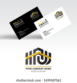 Hajj & Umrah modern logo design black and white mock up name card