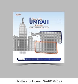 Hajj and umrah package social media post for travel agency