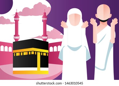 Hajj or umrah vector illustration