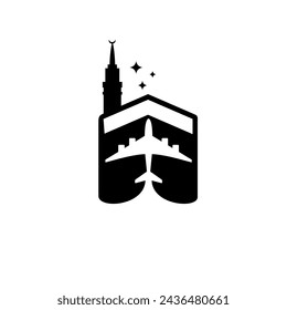 Hajj and umroh travel agency vector logo design