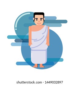 Hajj Vector Character Flat Design Male
