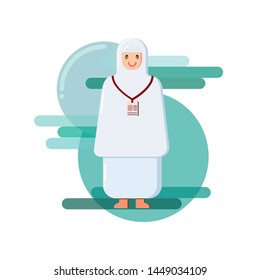Hajj Vector Character Flat Design Female