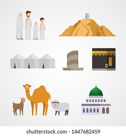 Hajj vector illustration Set for Infographic elements of Pilgrimage Illustration