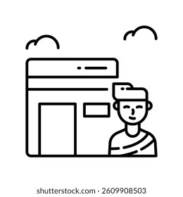 Hajj vector outline icon. EPS 10 file