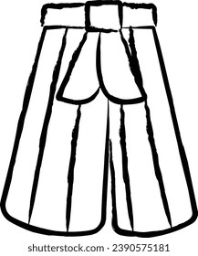 Hakama hand drawn vector illustrations