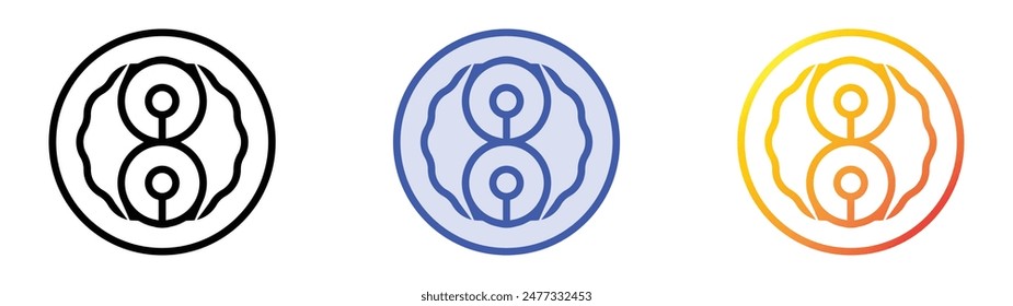 hake icon. Linear, Blue Fill and Gradient Style Design Isolated On White Background