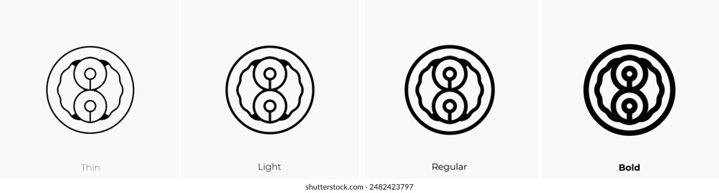 hake icon. Thin, Light Regular And Bold style design isolated on white background