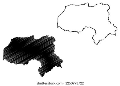 Hakkari (Provinces of the Republic of Turkey) map vector illustration, scribble sketch Hakkâri ili map