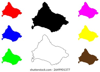 Cidade de Hakodate (Japão, Nihon-koku ou Nippon-koku, região de Hokkaido) mapa ilustração vetorial, esboço de rabisco Mapa de Hakodate-shi