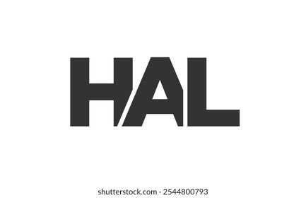 HAL logo design template with strong and modern bold text. Initial based vector logotype featuring simple and minimal typography. Trendy company identity ideal for businesses brand presence.