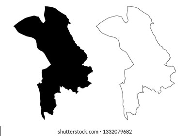 Halabja Governorate (Republic of Iraq, Governorates of Iraq) map vector illustration, scribble sketch Halabja Province map