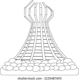 Halabja Monument line art vector