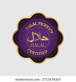 Diseño de Vector de etiqueta engomada del logotipo del gradiente certificado Halal