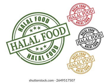 Halal certified product stamp vector illustration for food and beverage quality assurance label design