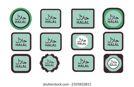 Halal food certified icon. Halal food labels Icon. Halal icon, Vector illustration