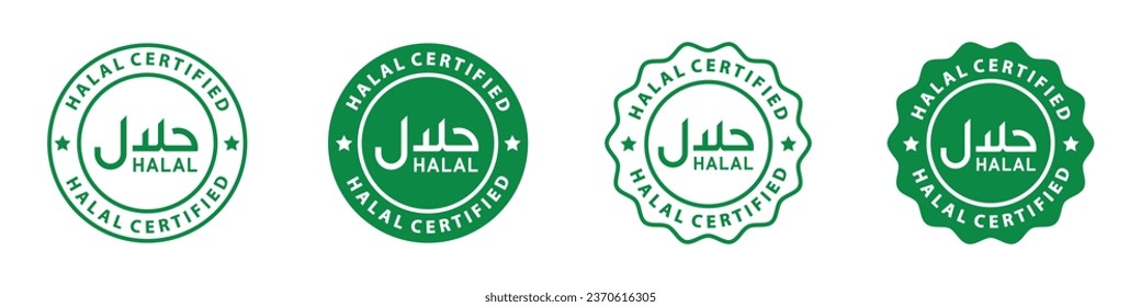 Halal food certified icon. Halal food labels Icon. Halal icon, Vector illustration