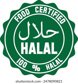 Halal food certified icon. Halal food labels Icon. Halal icon, Vector illustration. EPS