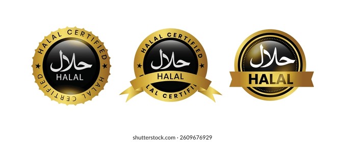 Halal food certified icon. Halal food labels Icon. Halal icon, Vector illustration
Black and golden color combination