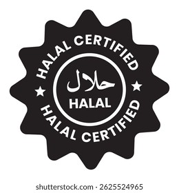 Halal food certified icon. Halal food labels Icon. Halal icon, Vector illustration