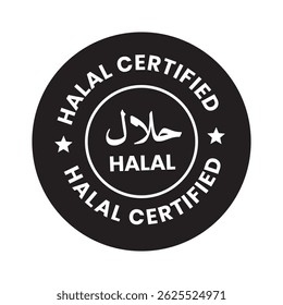 Halal food certified icon. Halal food labels Icon. Halal icon, Vector illustration