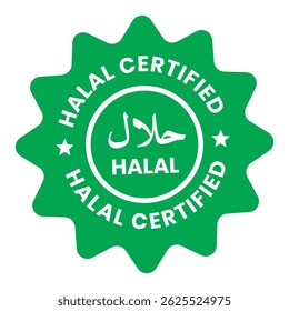 Halal food certified icon. Halal food labels Icon. Halal icon, Vector illustration