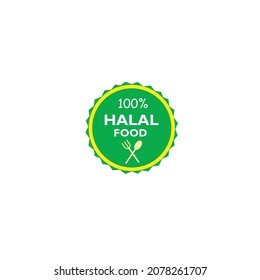 Halal food emblem icon vector file.