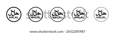 Halal food icon filled flat sign concept for web design.