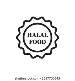 Halal food icon Thin line art collection