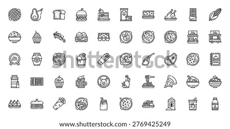 Halal Food Islamic Diet Permissible Muslim Cuisine Certified Icon Set