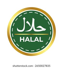 Halal food label vector logo template