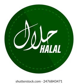 Halal food labels vector illustration,  Halal food certified icon. Halal logo set vector illustration, Halal icon or halal-sign isolated - 100% certified  food.