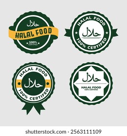 halal food logo design vector icon halal
