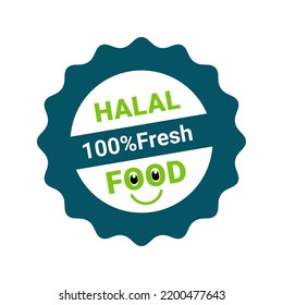 Halal food logo vector illustration design.