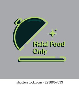 halal food restaurant logo vector design illustration.eps
