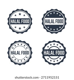 halal food stamp vector icon for product packaging