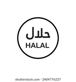 Halal food vector line icon illustration