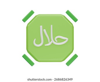  ícone halal renderização de ilustração 3d