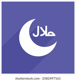 Halal icon illustration design with moon,Islamic Ramadan icon
