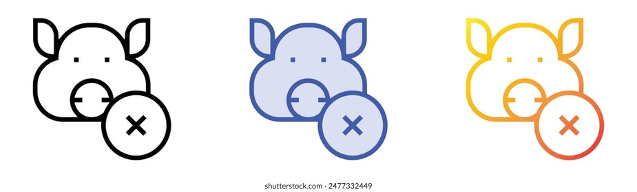 halal icon. Linear, Blue Fill and Gradient Style Design Isolated On White Background