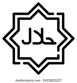 Icono halal Ramadán, para infografía, web, aplicación, etc