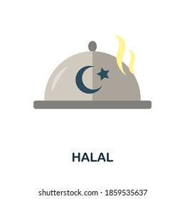 Halal icon. Simple element from muslim collection. Creative Halal icon for web design, templates, infographics and more