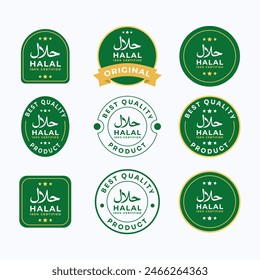 Halal Label Certified Vector Template Design Illustration