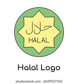 Marca de certificado de logotipo halal para alimentos