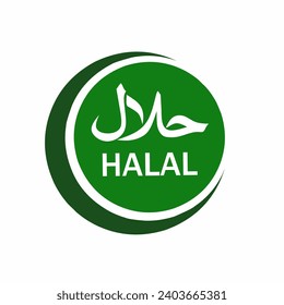 halal logo flat design. vector Halal sign certificate tag