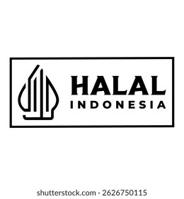 Halal logo Indonesia. Vector image