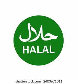 halal logo isolated on white. vector Halal sign certificate tag